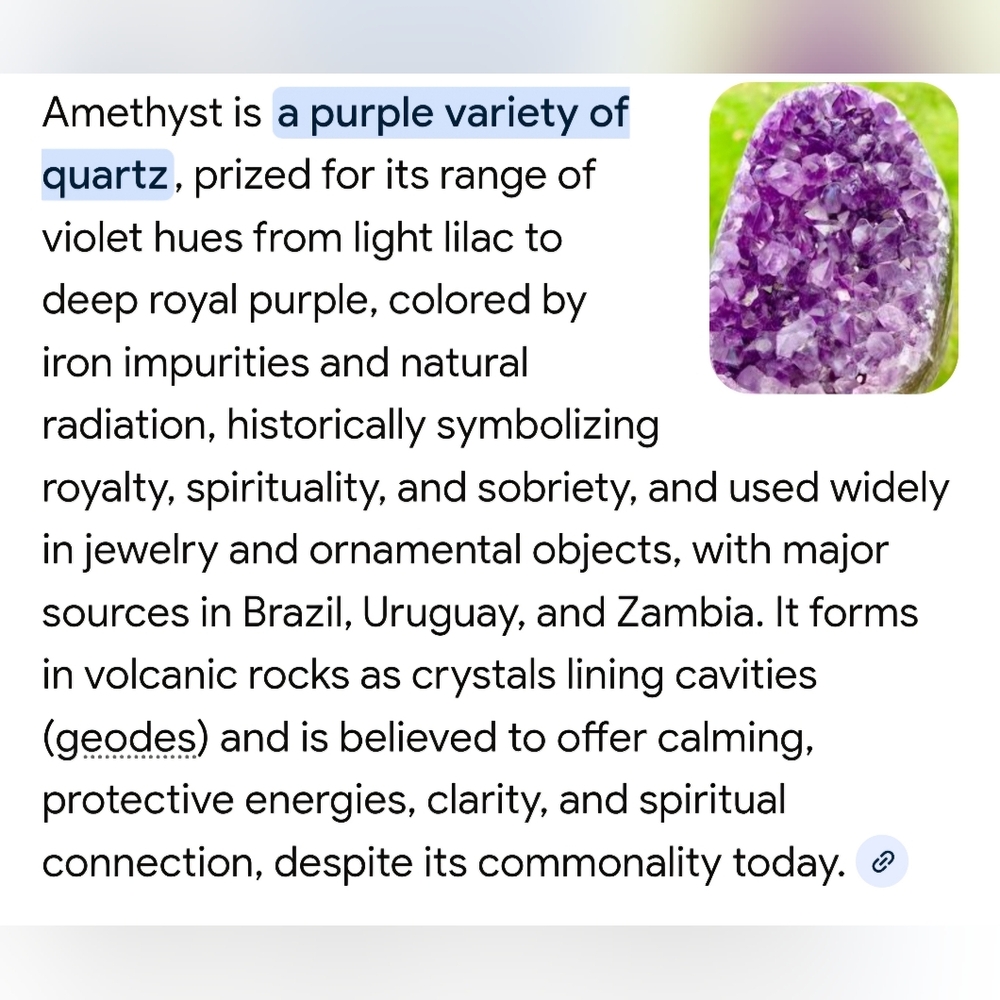 Amethyst Sterling Silver Necklace 925 - Picture 5 of 5